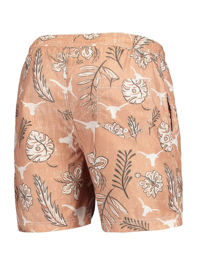 Plant Flower Printing Rubber Band Drawstring Shorts