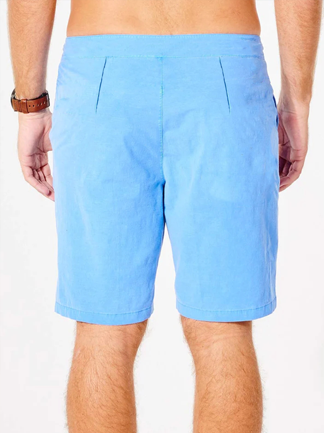 Coconut Tree Button Straight Waist Bermuda Shorts