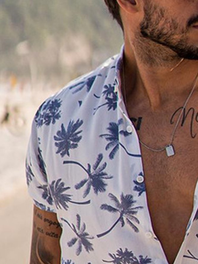 Coconut Tree Short Sleeve Resort Shirt
