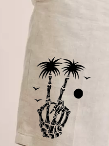 Hardaddy Coconut Tree Print Vacation Bermuda