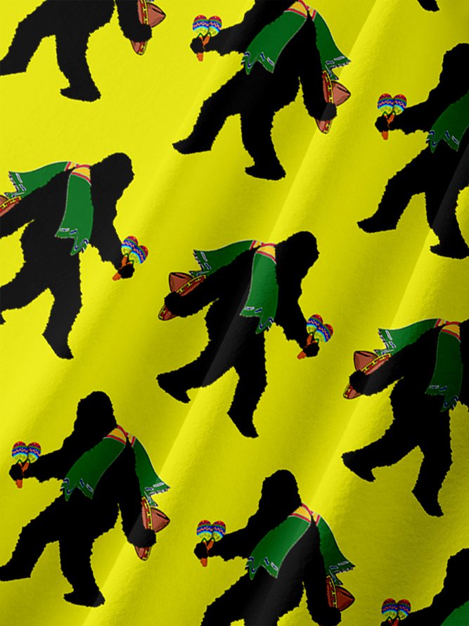 Hardaddy Chimpanzees Cinco De Mayo Chest Pocket Short Sleeve Casual Shirts