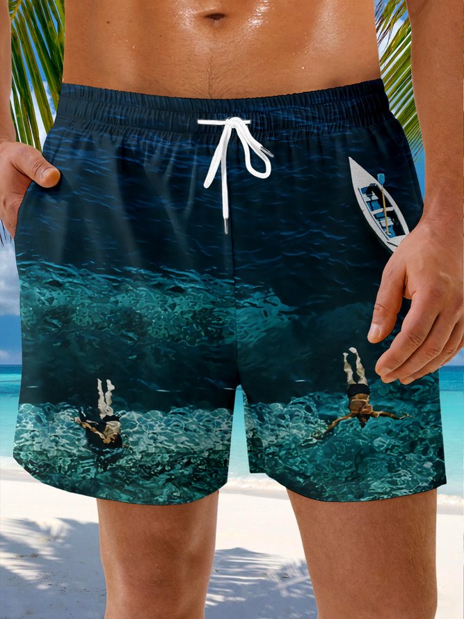 Ocean Drawstring Beach Shorts