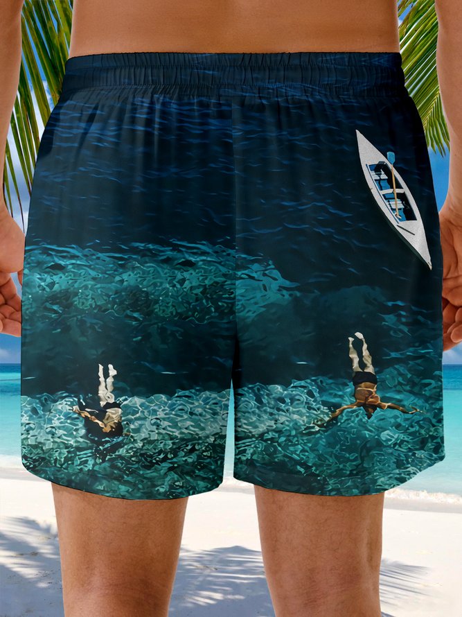 Ocean Drawstring Beach Shorts