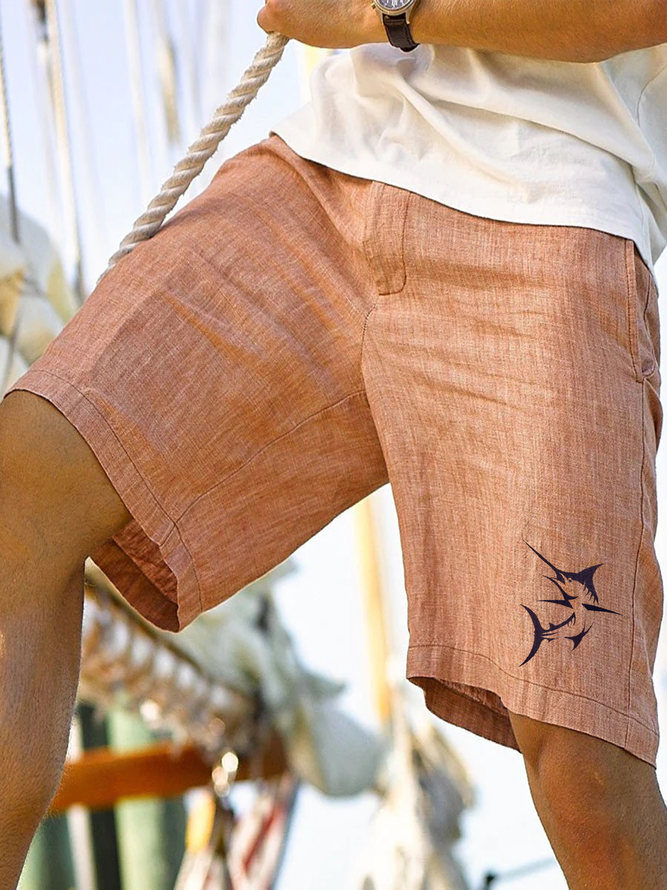 Hardaddy Marlin Fish Print Casual Bermuda