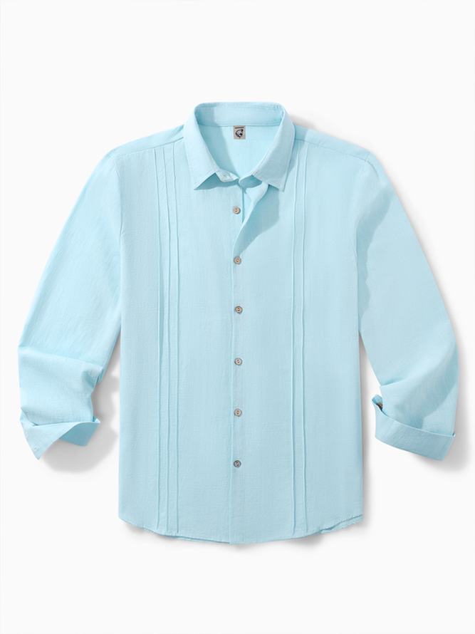 Vertical Striped Long Sleeve Shirt   Casual Style Lapel Top