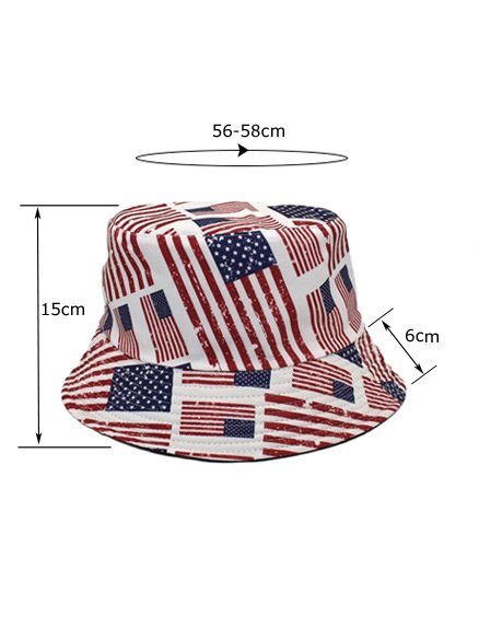 Independence Day Flag Pattern Sun Protection Bucket Hat