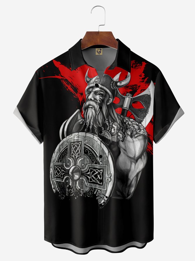 Viking Age Chest Pocket Short Sleeve Hawaiian Shirt