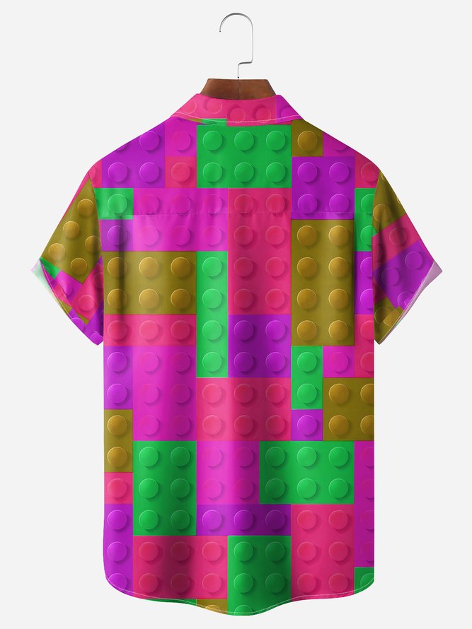 Hardaddy Minifigures Chest Pocket Short Sleeve Casual Shirt