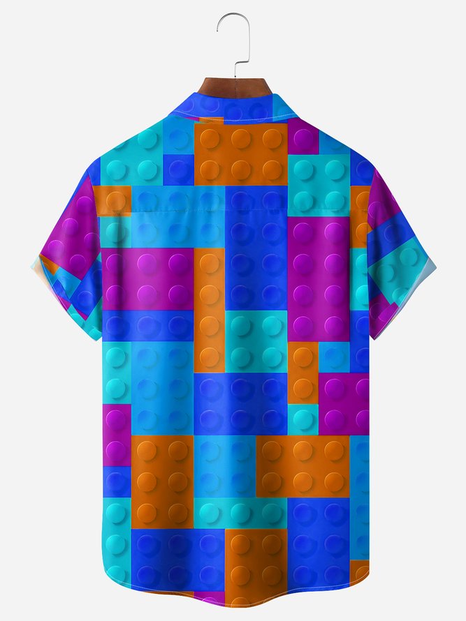 Hardaddy Minifigures Chest Pocket Short Sleeve Casual Shirt