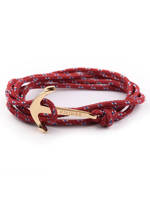 Hardaddy Vacation Casual Anchor Shapes Handwoven Layered Bracelets Men's Jewelry
