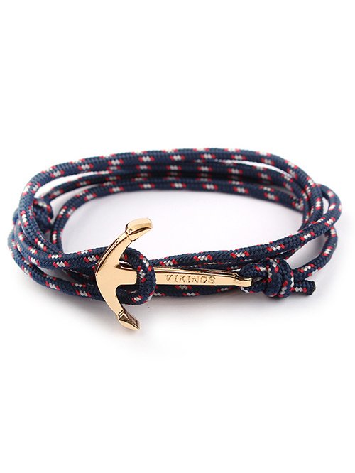 Hardaddy Vacation Casual Anchor Shapes Handwoven Layered Bracelets Men's Jewelry
