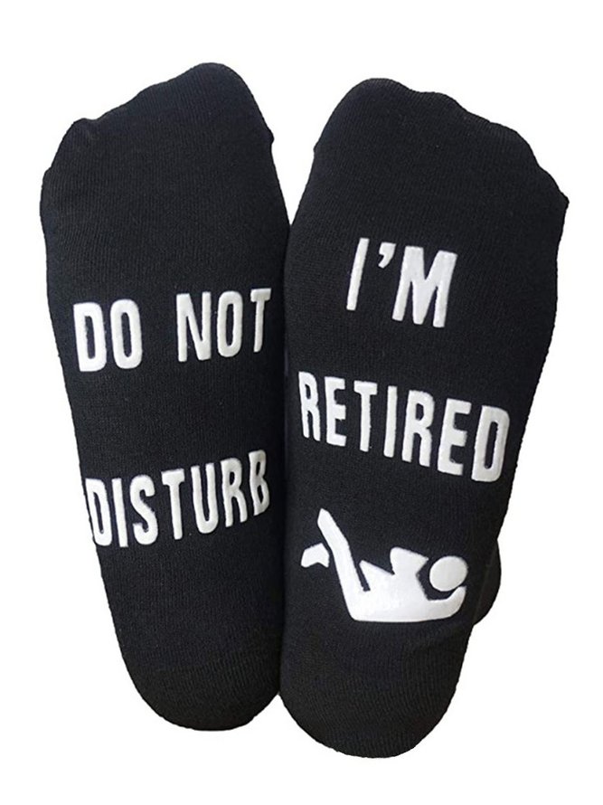 Hardaddy I'm Retired Do It Yourself Fun Letter Black Socks