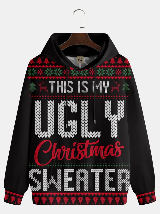 Hardaddy Christmas Text Letter Ugly Hoodie