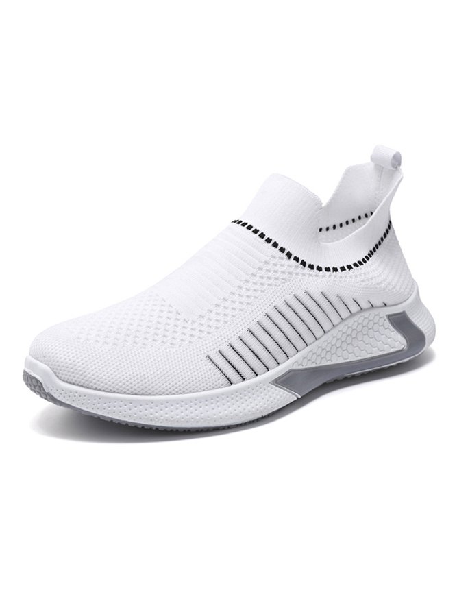 Hardaddy Men Minimalist Breathable Mesh Fabric Slip On Sneakers