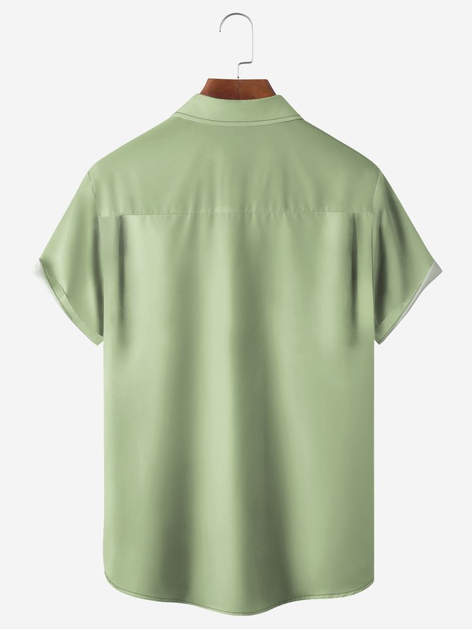 Hardaddy Hawaiian Button Up Shirt for Men Green St. Patrick's Day Lucky Clover Parrot Beer Gold Coins Regular Fit Short Sleeve Shirt St Paddy's Day Shirt