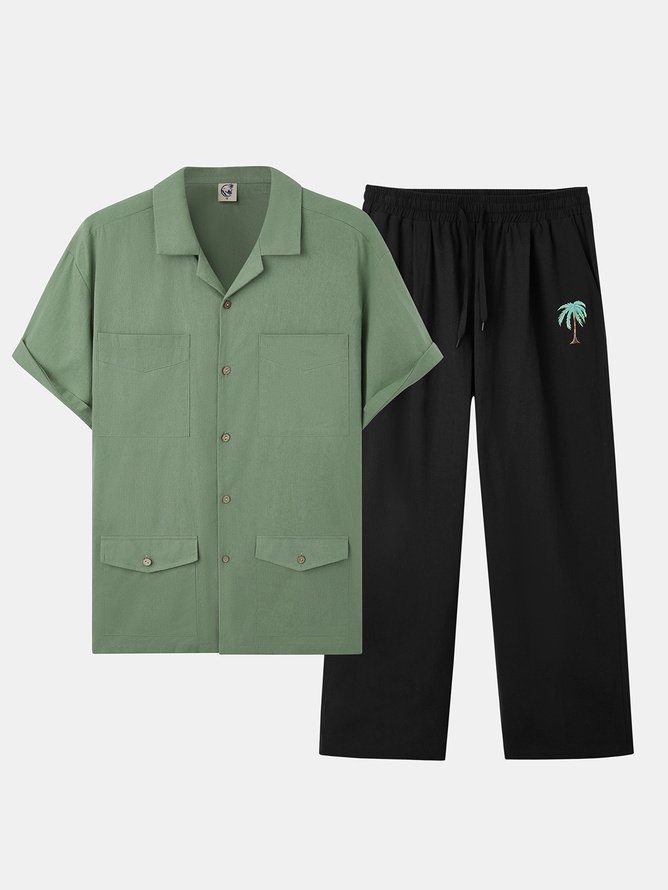 Hardaddy Cotton Palm Tree Relaxed Harem Pants