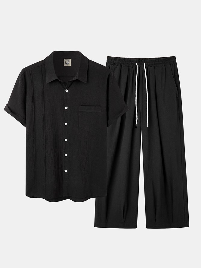 Hardaddy Cotton Plain Casual Cropped Pants