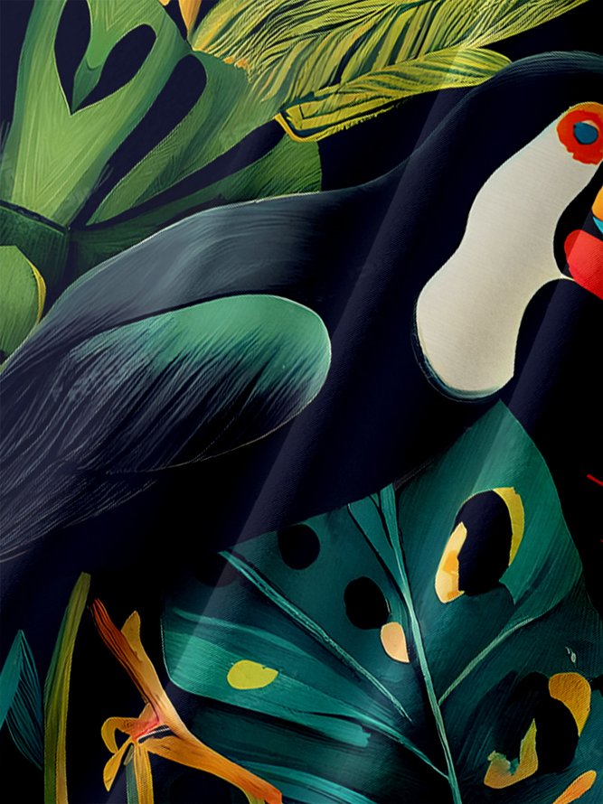 Moisture-wicking Toucan Chest Pocket Hawaiian Shirt