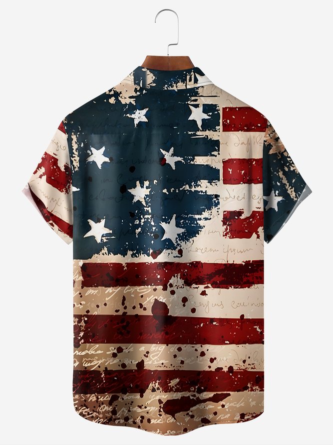 Hardaddy Quick Dry Breathable Memorial Day Chest Pocket Casual Shirt
