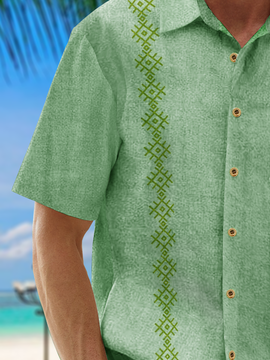 Hardaddy Cotton Plain Striped Casual Guayabera Shirt