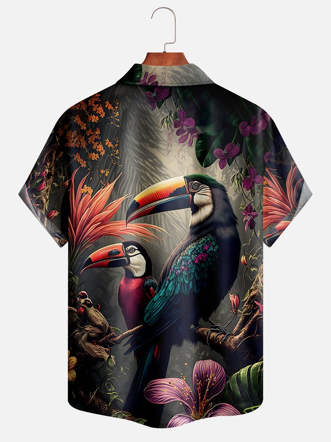 Moisture-wicking Toucan Hawaiian Shirt