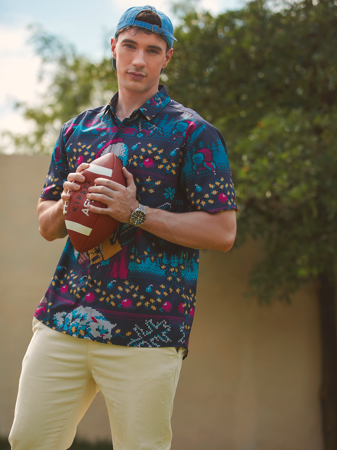 3-Pack Moisture-wicking Christmas Halloween Thanksgiving Hawaiian Shirt