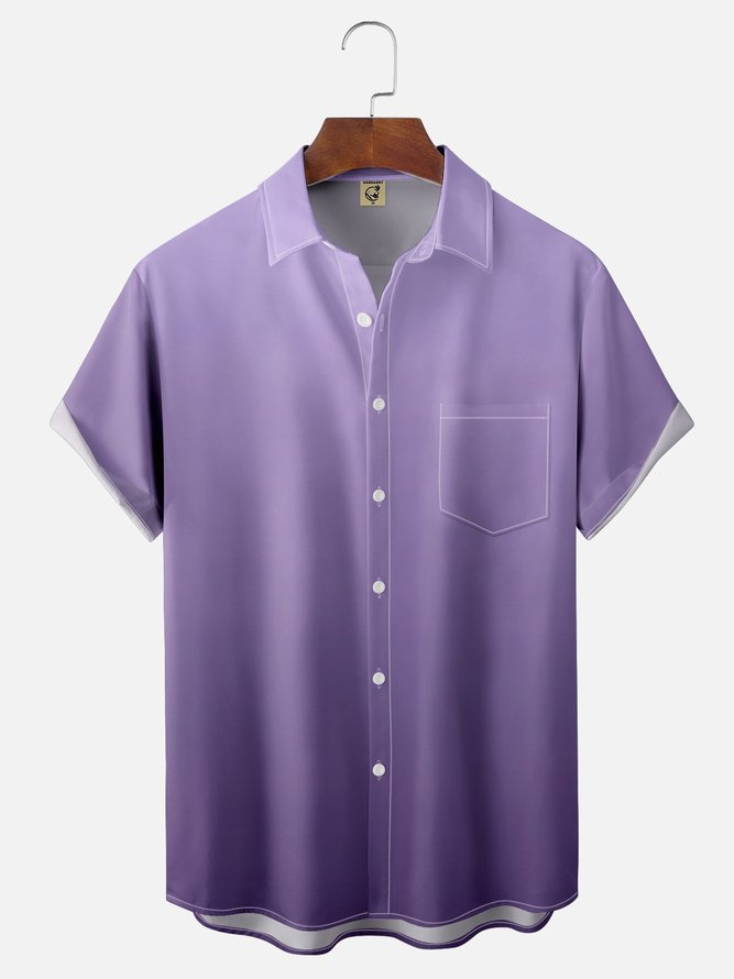 Hardaddy Quick Dry Breathable Gradient Chest Pocket Casual Shirt