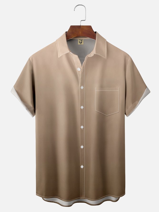 Hardaddy Quick Dry Breathable Gradient Chest Pocket Casual Shirt