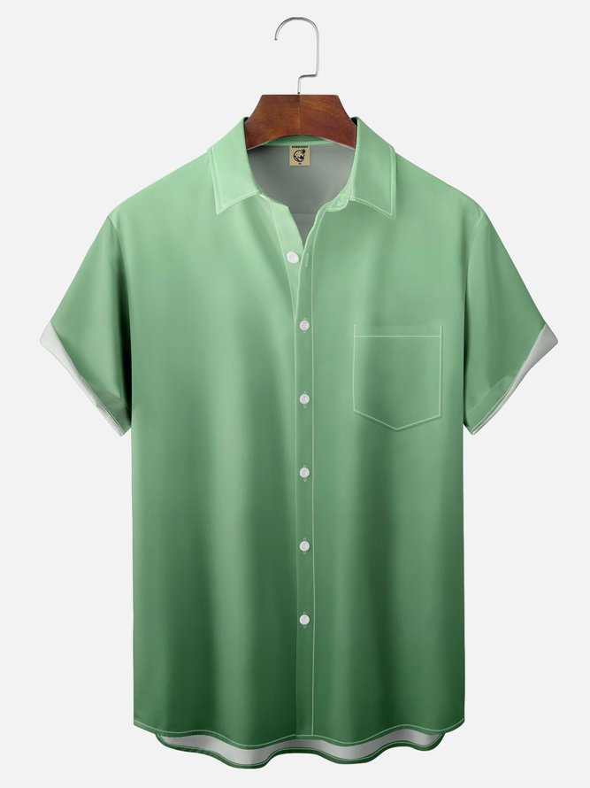 Hardaddy Quick Dry Breathable Gradient Chest Pocket Casual Shirt