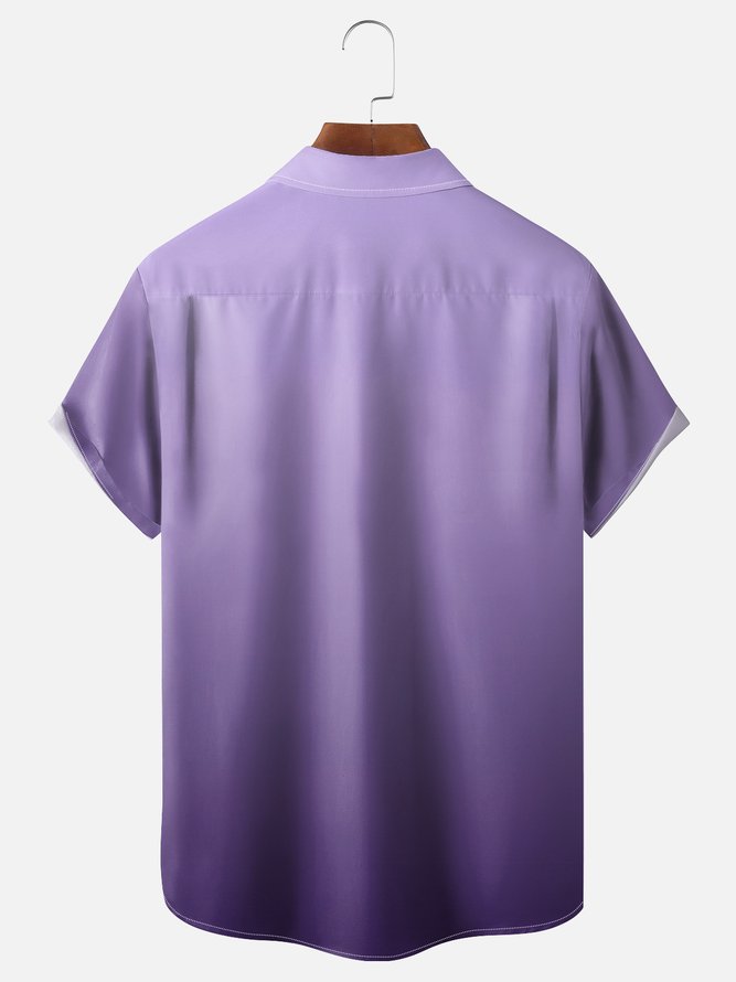 Hardaddy Quick Dry Breathable Gradient Chest Pocket Casual Shirt