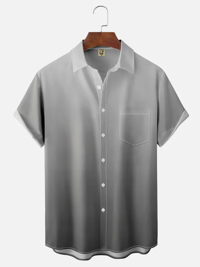 Hardaddy Quick Dry Breathable Gradient Chest Pocket Casual Shirt
