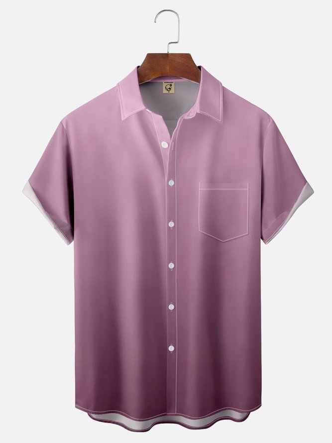 Hardaddy Quick Dry Breathable Gradient Chest Pocket Casual Shirt
