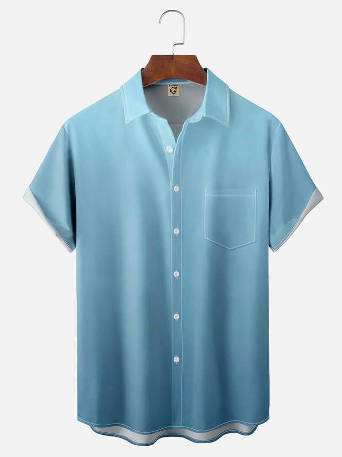 Hardaddy Quick Dry Breathable Gradient Chest Pocket Casual Shirt