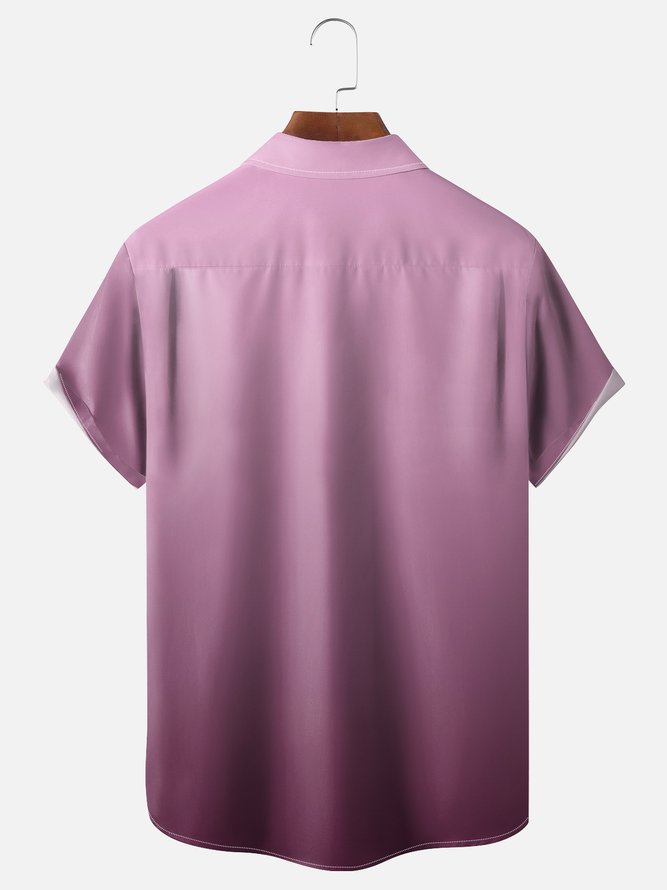 Hardaddy Quick Dry Breathable Gradient Chest Pocket Casual Shirt