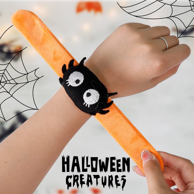 Halloween Slap Bracelets , Halloween Bracelets Bulk for Gifts, Friendship Bracelets for Halloween Party Favors Goodie Bag Fillers, Classroom Favors