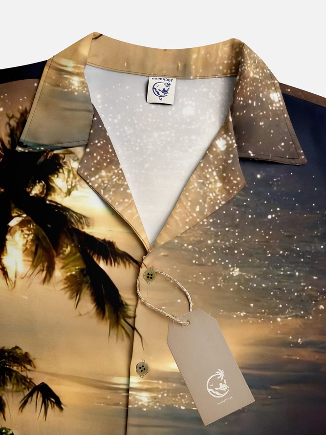 Moisture-wicking Ocean Gold Beach Art Hawaiian Shirt