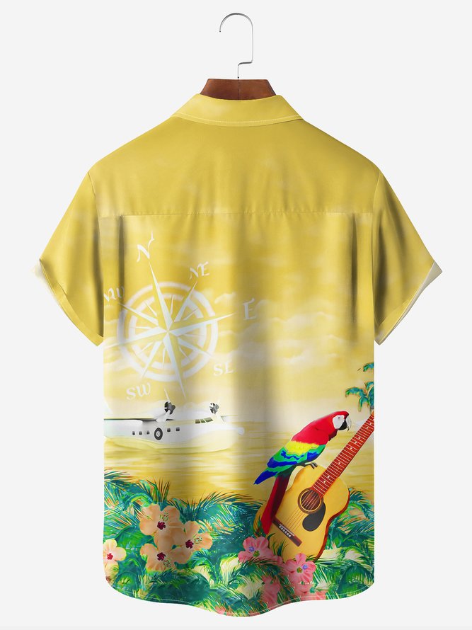 Hardaddy Parrots Party Shirts Retired Not My Problem Anymore Chest Pocket Short Sleeve Hawaiian Shirt