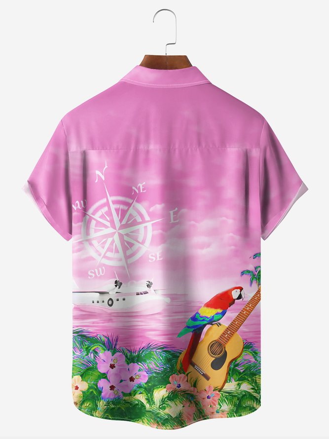 Hardaddy Parrots Party Shirts Retired Not My Problem Anymore Chest Pocket Short Sleeve Hawaiian Shirt