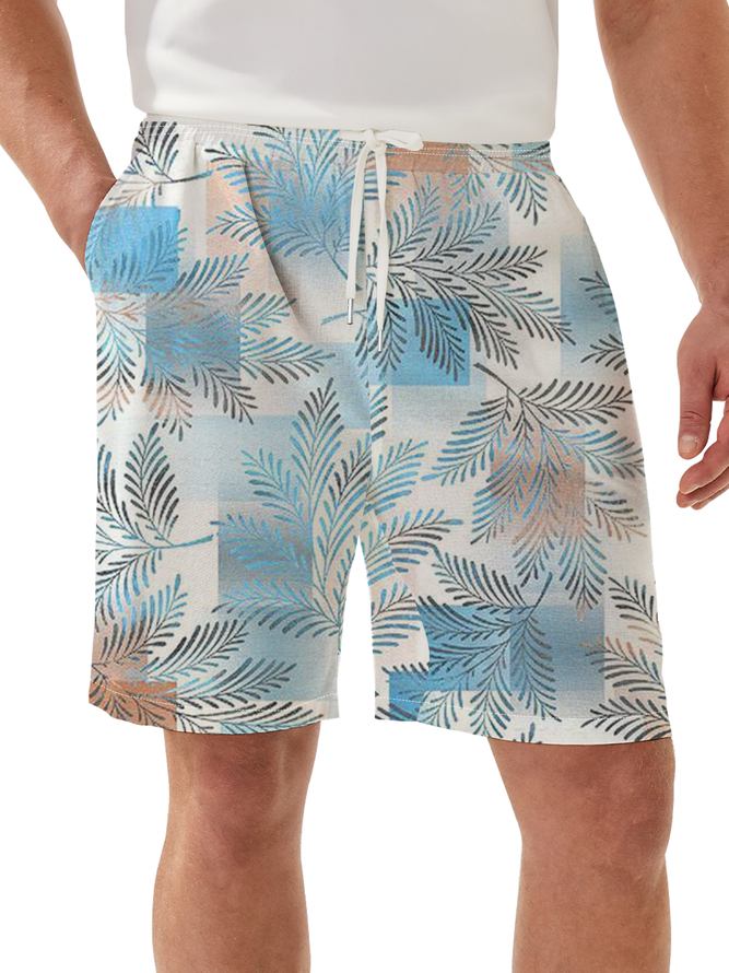Moisture Wicking Gradient Plants Flowers Casual Shorts