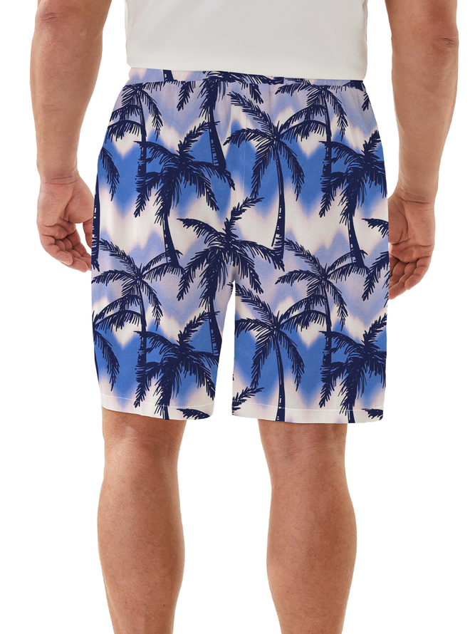 Moisture Wicking Gradient Coconut Tree Casual Shorts