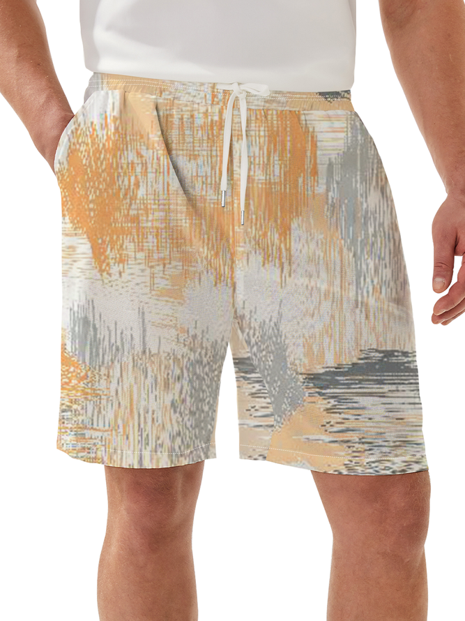 Moisture Wicking Gradient Geometric Casual Shorts