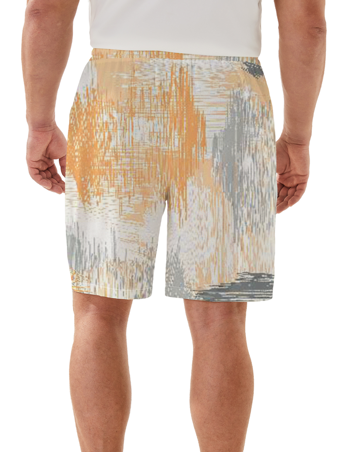 Moisture Wicking Gradient Geometric Casual Shorts