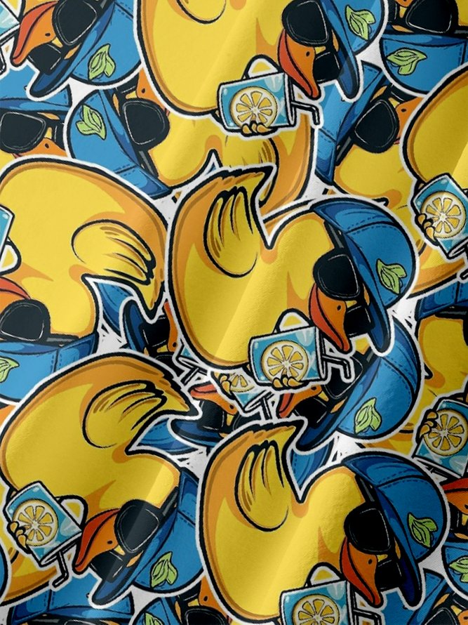 Moisture-wicking Duck Chest Pocket Hawaiian Shirt