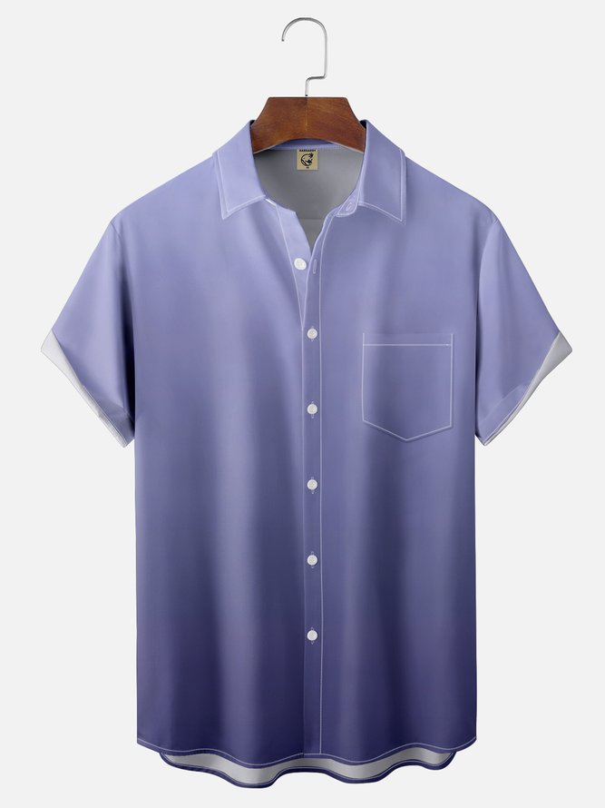 Hardaddy Quick Dry Breathable Gradient Chest Pocket Casual Shirt