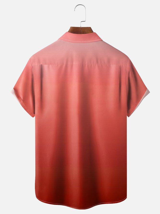 Hardaddy Quick Dry Breathable Gradient Chest Pocket Casual Shirt
