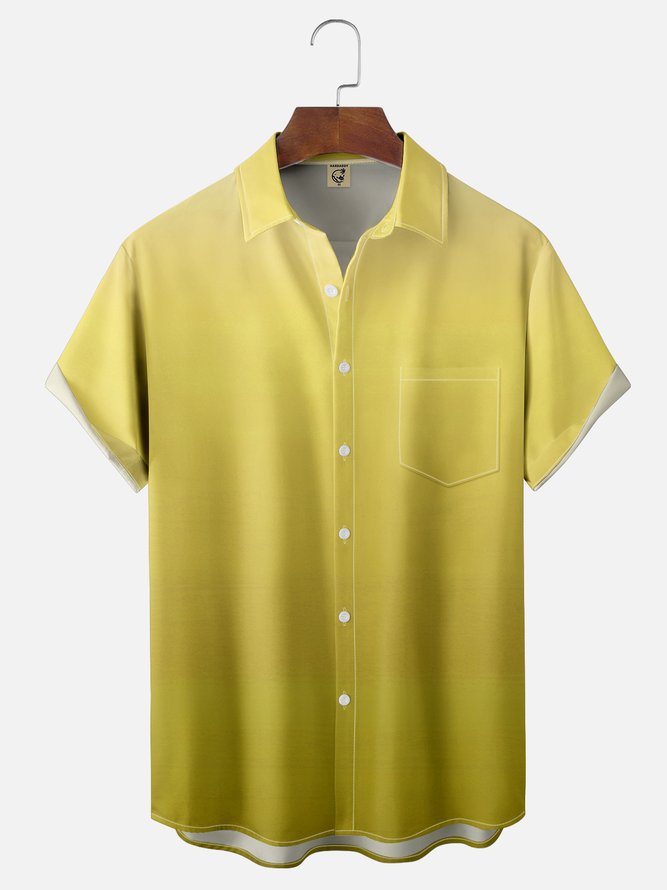 Hardaddy Quick Dry Breathable Gradient Chest Pocket Casual Shirt