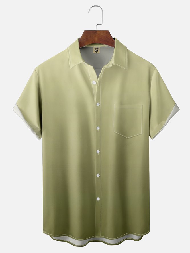 Hardaddy Quick Dry Breathable Gradient Chest Pocket Casual Shirt
