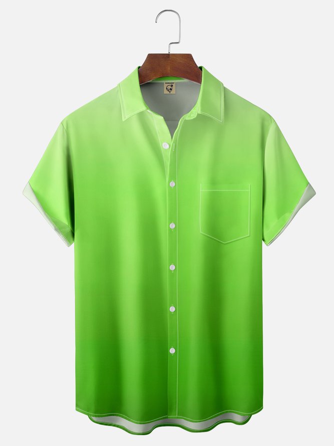 Hardaddy Quick Dry Breathable Gradient Chest Pocket Casual Shirt