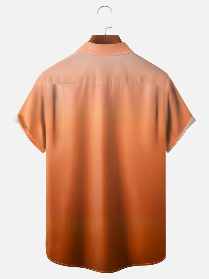Hardaddy Quick Dry Breathable Gradient Chest Pocket Casual Shirt