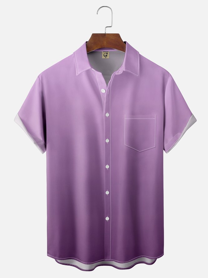 Hardaddy Quick Dry Breathable Gradient Chest Pocket Casual Shirt